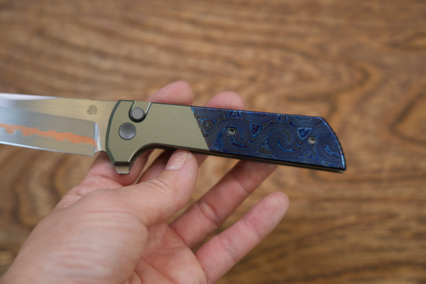 Chop 2 Hao Damascus handle copper SLD Magic blade Tanto