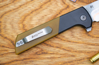 Chop2 2407-PEI-5 Copper Sandwich Five Layers Wave Forg Blade PEI Amber Handle