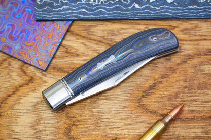 【Lanny】Handcrafted Pocket Knife – M390 Hand-Satin Blade, Ceramic Carbon Fiber Handle, Non-Locking