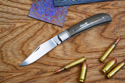 【Lanny】Handcrafted Pocket Knife – M390 Hand-Satin Blade, Ceramic Carbon Fiber Handle, Non-Locking