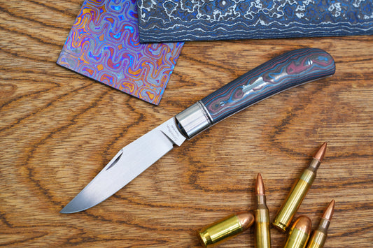 【Lanny】Handcrafted Pocket Knife – M390 Hand-Satin Blade, Ceramic Carbon Fiber Handle, Non-Locking
