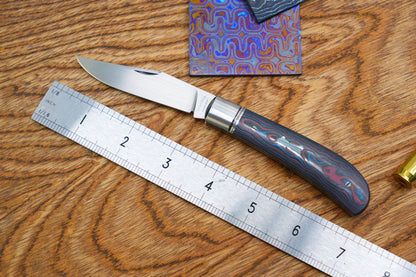 【Lanny】Handcrafted Pocket Knife – M390 Hand-Satin Blade, Ceramic Carbon Fiber Handle, Non-Locking