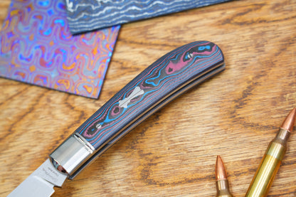 【Lanny】Handcrafted Pocket Knife – M390 Hand-Satin Blade, Ceramic Carbon Fiber Handle, Non-Locking