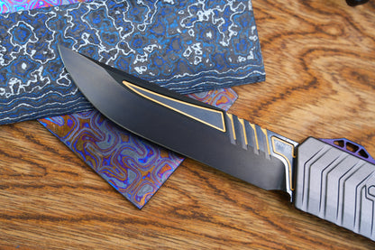 【GIANT】M390 steel DLC gold pattern double spring titanium push rod aluminum housing