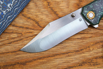 Jellyfish 4th Green Generation Super Smooth M390 Blade Hand Polished Titanium Frame Ceramic Carbon Fiber Handle