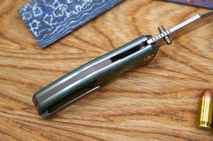 Jellyfish 4th Green Generation Super Smooth M390 Blade Hand Polished Titanium Frame Ceramic Carbon Fiber Handle