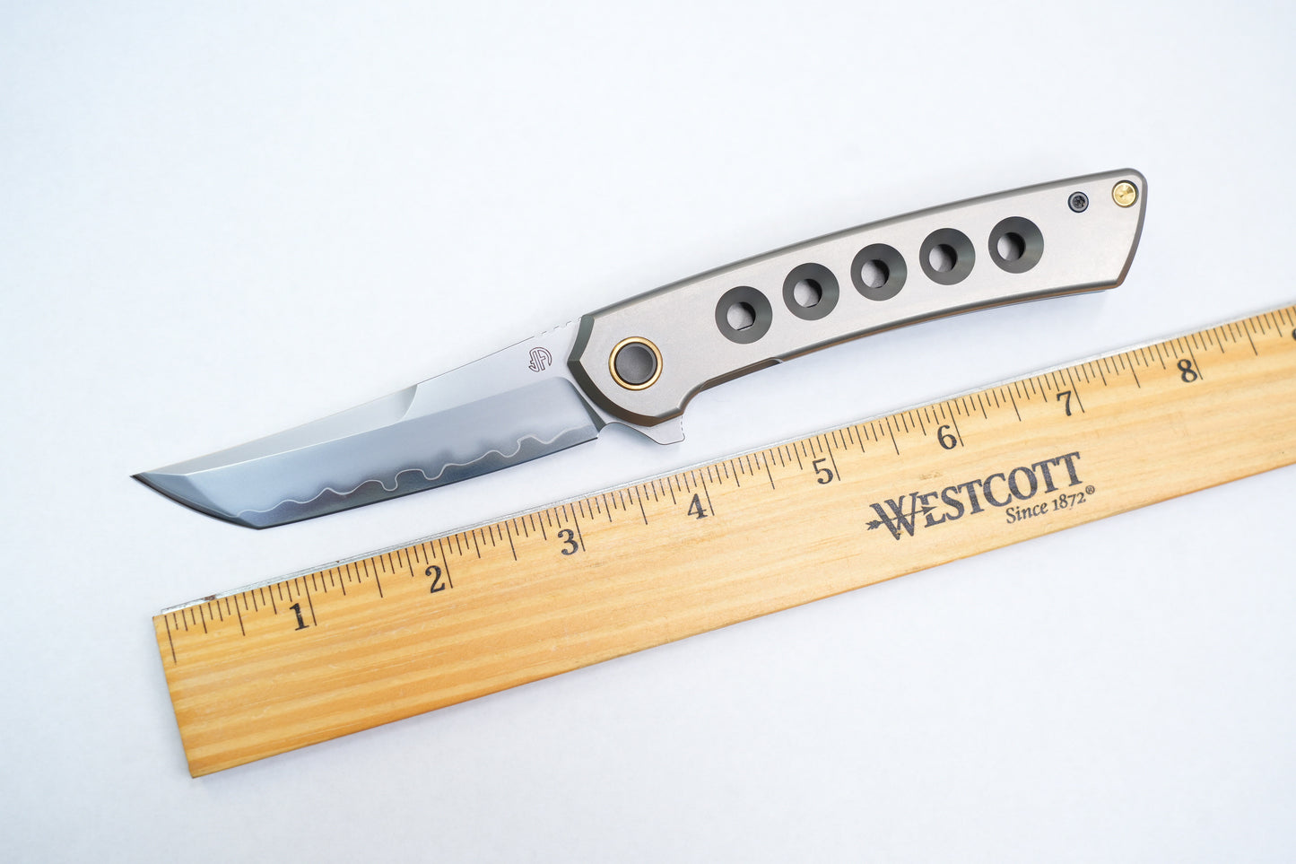 【Zero】2507-Hole Tanto Blade Ti Hole Handle&Clip Smooth Flippers