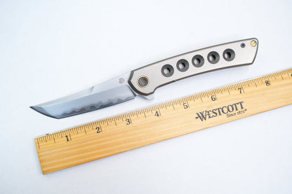 【Zero】2507-Hole Tanto Blade Ti Hole Handle&Clip Smooth Flippers