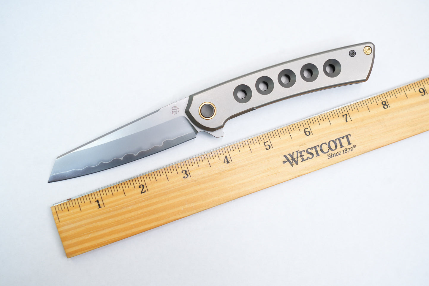 【Echo】2506-Hole Sheepsfoot Blade Ti Hole Handle&Clip Smooth Flippers