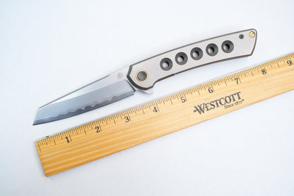 【Echo】2506-Hole Sheepsfoot Blade Ti Hole Handle&Clip Smooth Flippers