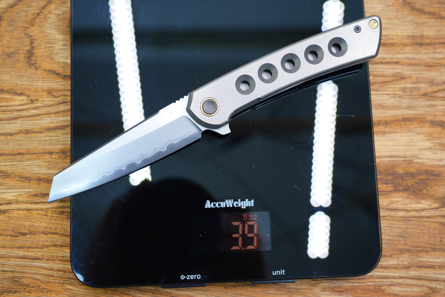 【Echo】2506-Hole Sheepsfoot Blade Ti Hole Handle&Clip Smooth Flippers