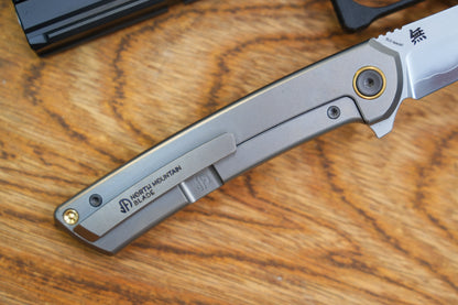 【Zero】2507-Flat Tanto Blade Ti Flat Handle&Clip Smooth Flippers