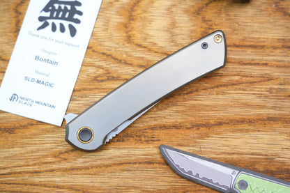 【Zero】2507-Flat Tanto Blade Ti Flat Handle&Clip Smooth Flippers