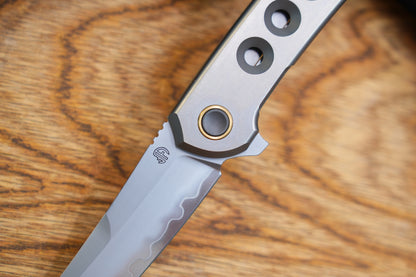 【Zero】2507-Hole Tanto Blade Ti Hole Handle&Clip Smooth Flippers