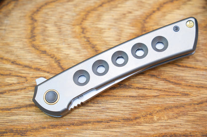 【Zero】2507-Hole Tanto Blade Ti Hole Handle&Clip Smooth Flippers