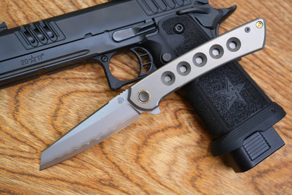 【Echo】2506-Hole Sheepsfoot Blade Ti Hole Handle&Clip Smooth Flippers