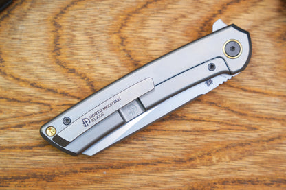 【Echo】2506-Hole Sheepsfoot Blade Ti Hole Handle&Clip Smooth Flippers
