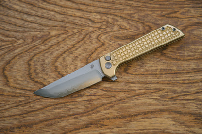 Chop 2 2403-G Aluminum bronze handle CNC Exclusive SLD-Magic Tanto grid