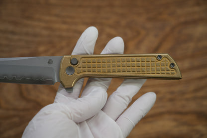 Chop 2 2403-G Aluminum bronze handle CNC Exclusive SLD-Magic Tanto grid