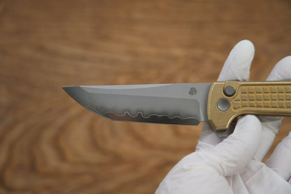 Chop 2 2403-G Aluminum bronze handle CNC Exclusive SLD-Magic Tanto grid