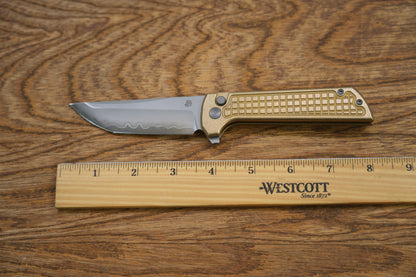 Chop 2 2403-G Aluminum bronze handle CNC Exclusive SLD-Magic Tanto grid