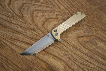 Chop 2 2403-S Aluminum Bronze handle chop2 Stripe SLD-Magic Traditional Japanese tactical folding knife