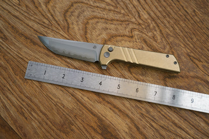 Chop 2 2403-S Aluminum Bronze handle chop2 Stripe SLD-Magic Traditional Japanese tactical folding knife