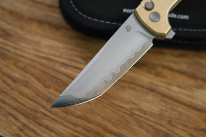 Chop 2 2403-S Aluminum Bronze handle chop2 Stripe SLD-Magic Traditional Japanese tactical folding knife