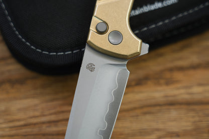 Chop 2 2403-S Aluminum Bronze handle chop2 Stripe SLD-Magic Traditional Japanese tactical folding knife