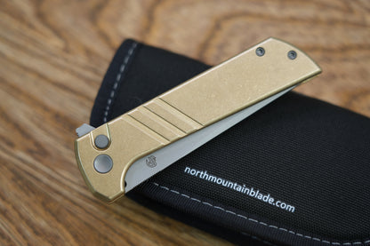 Chop 2 2403-S Aluminum Bronze handle chop2 Stripe SLD-Magic Traditional Japanese tactical folding knife