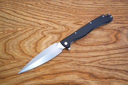 Daggerr Knives Vendetta Flipper Knife 5" 8Cr14MoV Black Stonewashed Spear Point Blade, Black FRN Handles, Liner Lock - DGRVDFBKBW