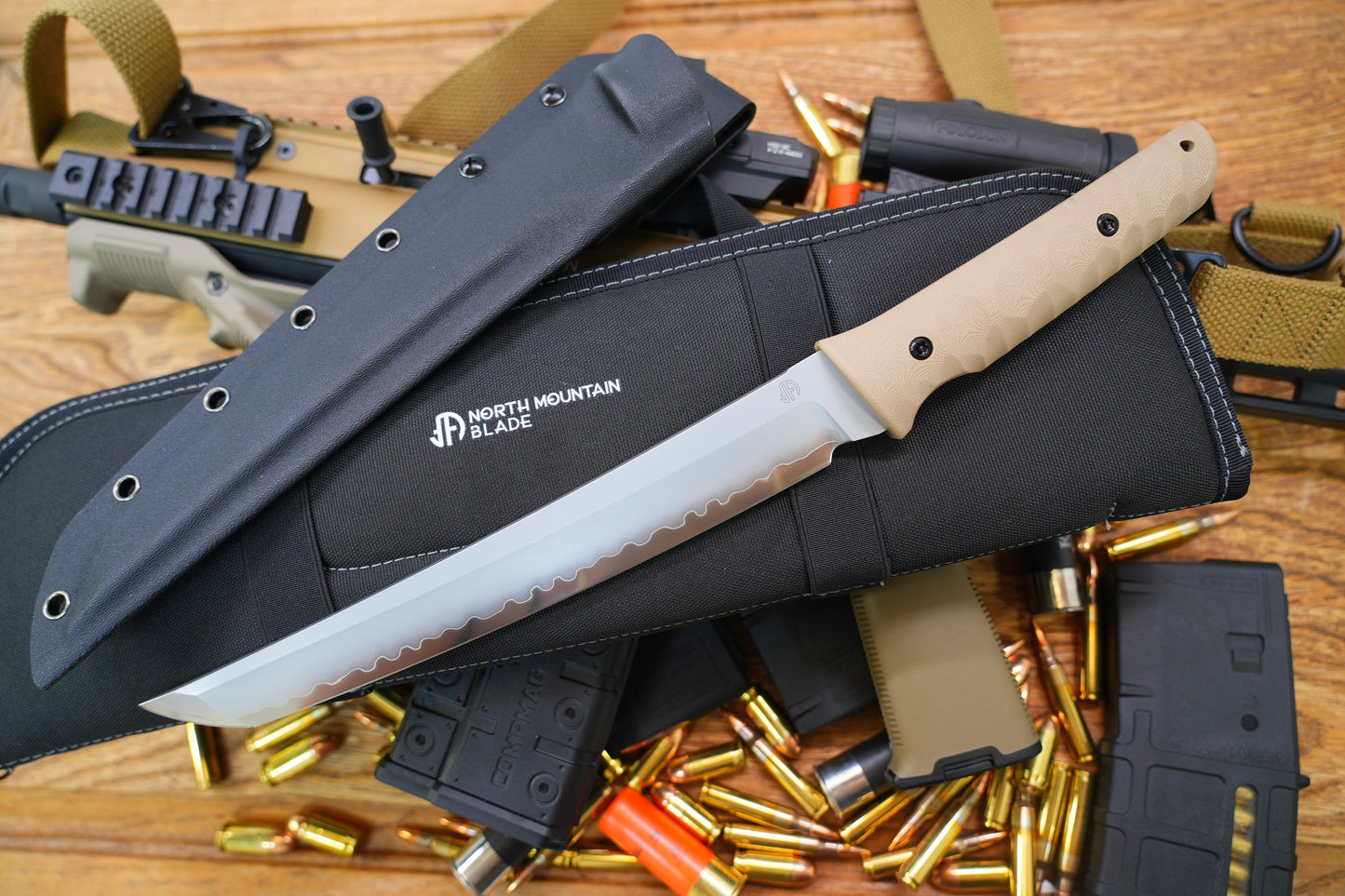 The Chop Plus 15inch Classic Japan Tanto tactical knife SLD-Magic sand G10