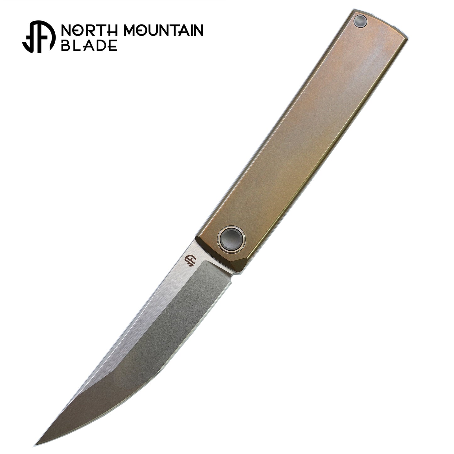 NEW 劍 KAIKEN Bronze Flat M390 Blade Titanium handle Titanium back clip Tanto