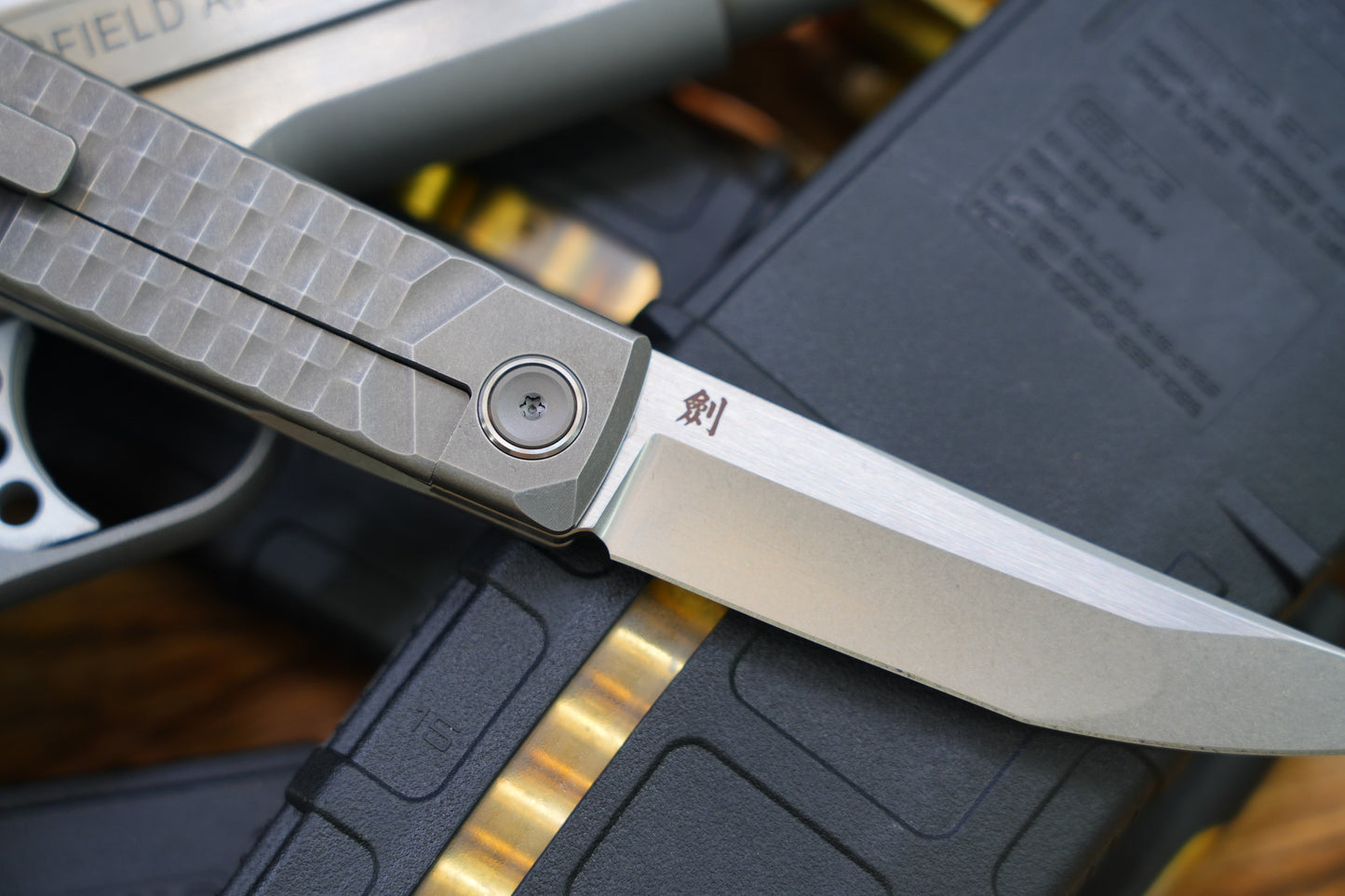 NEW 劍 KAIKEN Nature Diamond Cut M390 Blade Titanium handle Titanium back clip Tanto