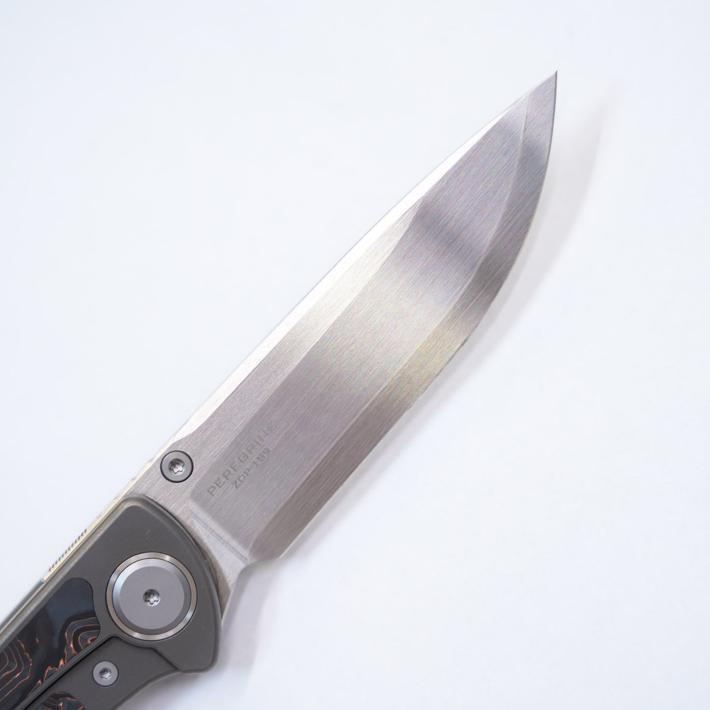 Maxace Peregrine Frame Lock Knife Ti/Copper CF Inlay (3.75" Satin)