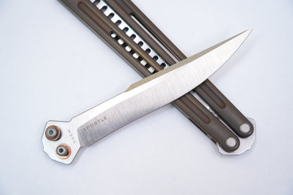 Maxace Apostle 2 Balisong M390 Steel Blade Channel Titanium Handles Pinless