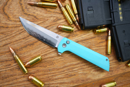 Chop2 2405-SB Sky Blue G10 Real SAN MAI SLD-Magic Japanese TANTO style tactical folding knife