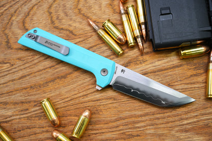 Chop2 2405-SB Sky Blue G10 Real SAN MAI SLD-Magic Japanese TANTO style tactical folding knife