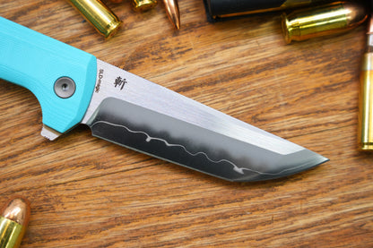 Chop2 2405-SB Sky Blue G10 Real SAN MAI SLD-Magic Japanese TANTO style tactical folding knife