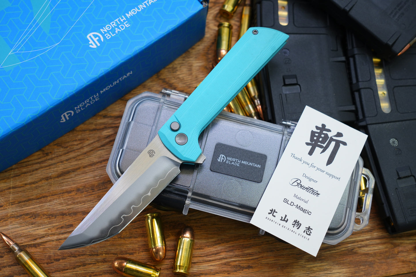 【Chop 2】Sky Blue G10 Real SAN MAI SLD-Magic Japanese TANTO style tactical folding knife