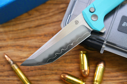 Chop2 2405-SB Sky Blue G10 Real SAN MAI SLD-Magic Japanese TANTO style tactical folding knife