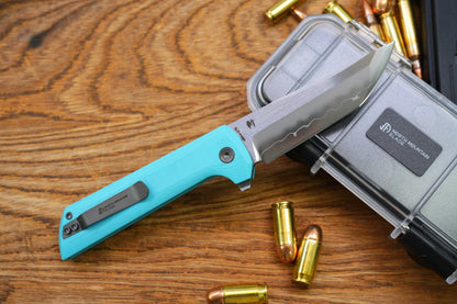 Chop2 2405-SB Sky Blue G10 Real SAN MAI SLD-Magic Japanese TANTO style tactical folding knife