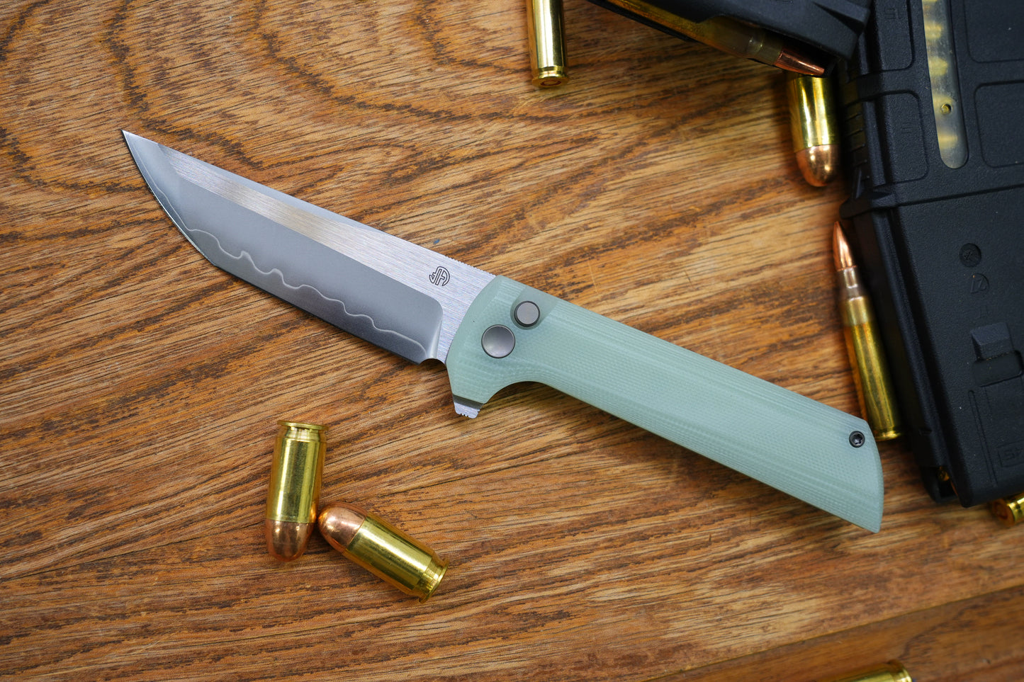 【Chop 2】 Jade G10 Real SAN MAI SLD-Magic Japanese TANTO style tactical folding knife