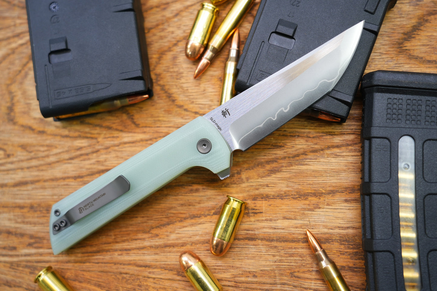 【Chop 2】 Jade G10 Real SAN MAI SLD-Magic Japanese TANTO style tactical folding knife