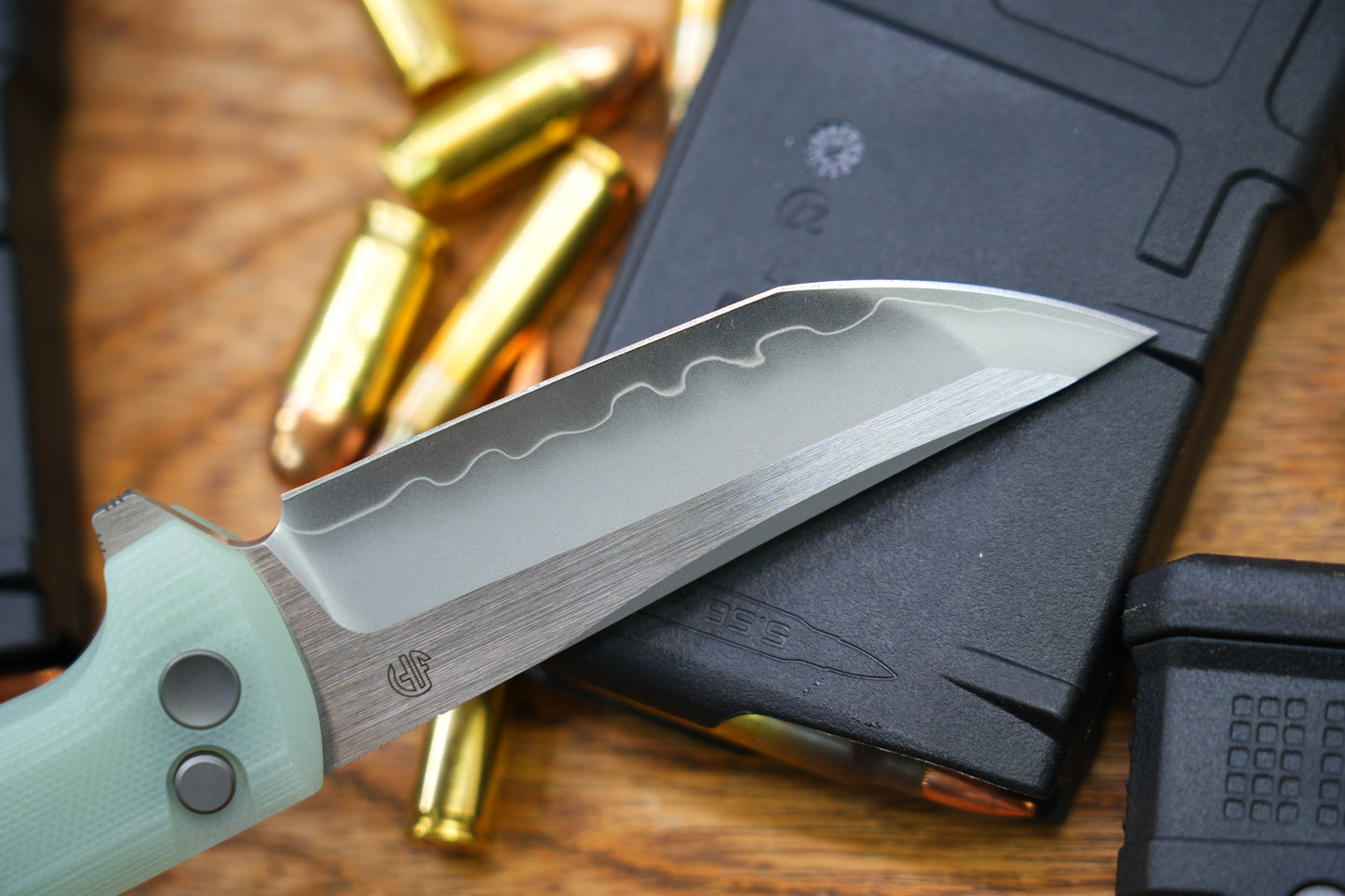 【Chop 2】 Jade G10 Real SAN MAI SLD-Magic Japanese TANTO style tactical folding knife