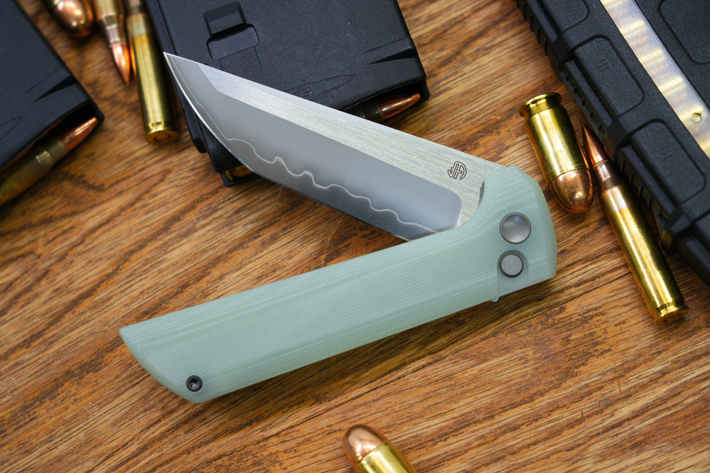 【Chop 2】 Jade G10 Real SAN MAI SLD-Magic Japanese TANTO style tactical folding knife