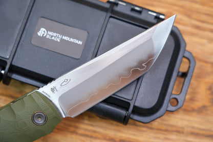 2411-GR Kick Stop Chop Plus Hidden flipper Japanese style tactical tanto folding knife