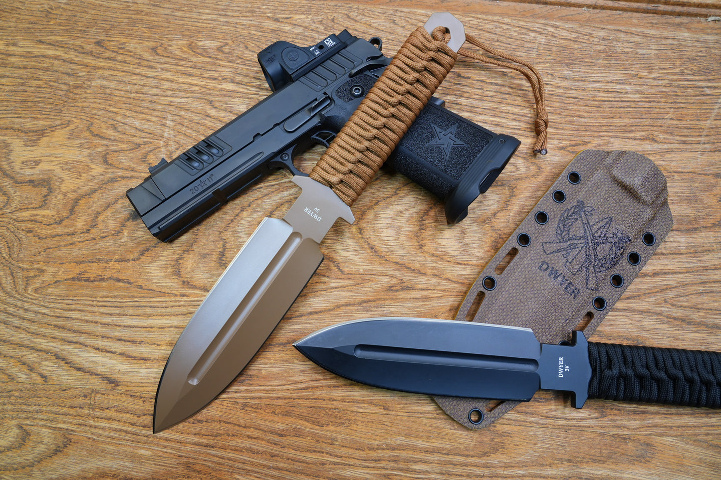 JW Brown 3V heavy-duty double-edged tactical knife