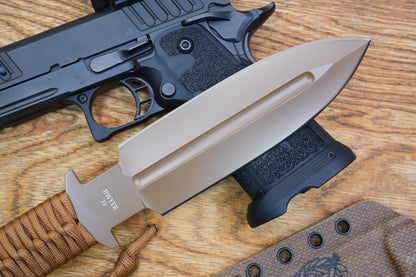 JW Brown 3V heavy-duty double-edged tactical knife