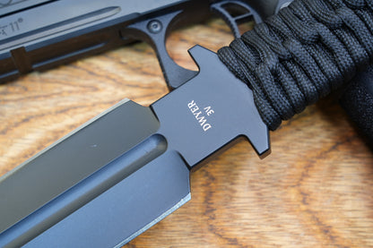 JW Black 3V Heavy-Duty Double-Edged Tactical Knife